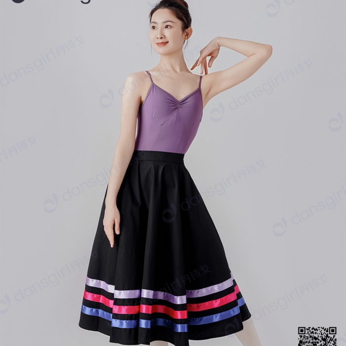 NCKCES0002-AS黑棉布考试裙黑棉布考试裙（腰部带扣子）
